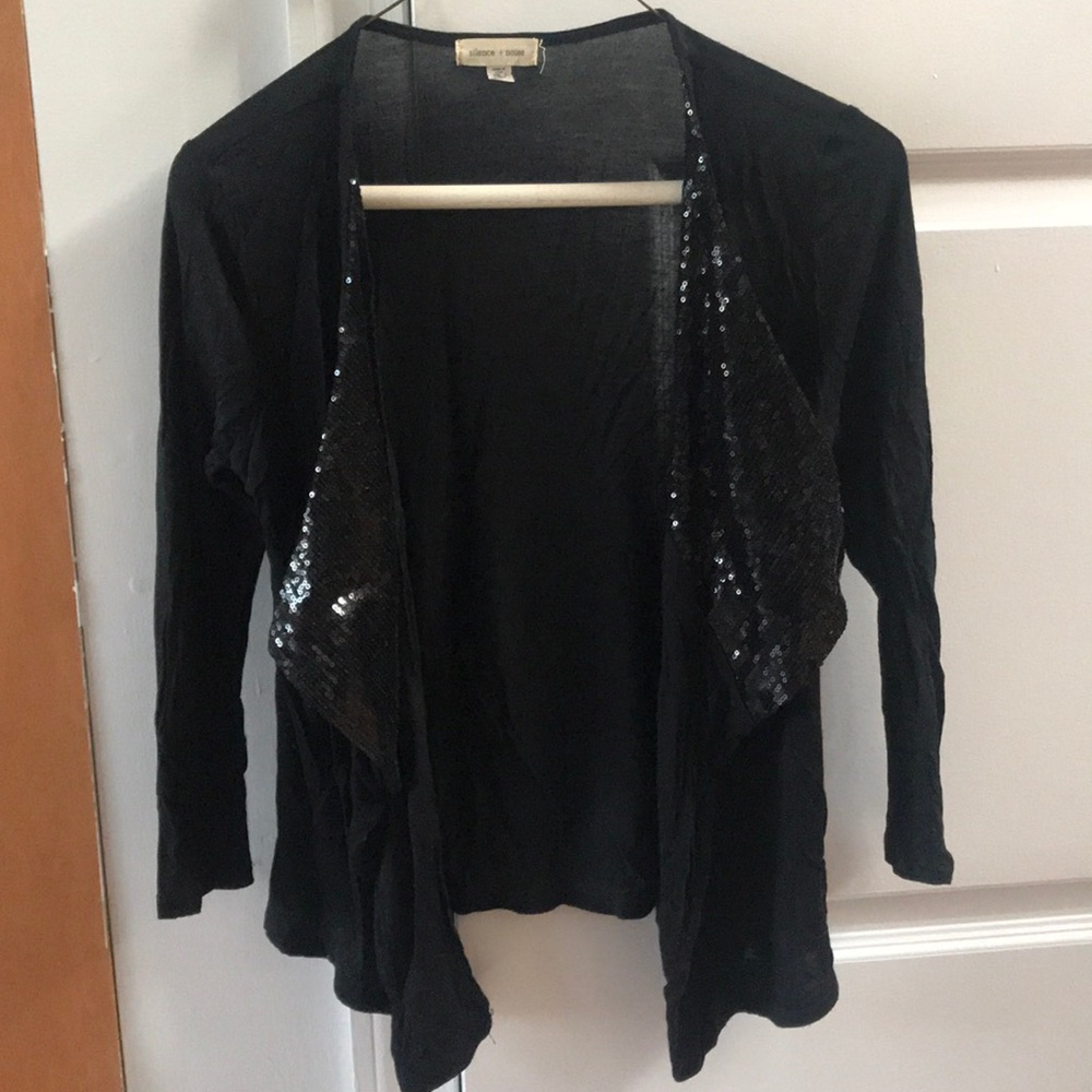 Silence + Noise black sequin cardigan
